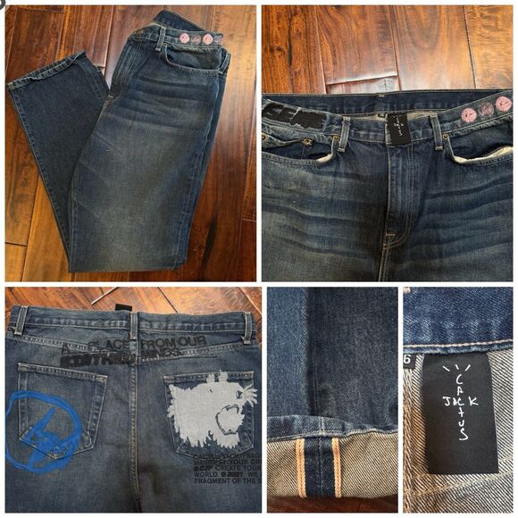 Travis Scott Cactus Jack For Fragment From Our Minds Selvedge Denim Jeans